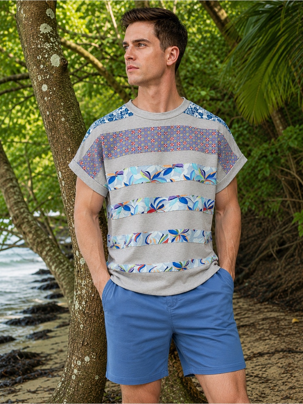 PARKE & RONEN Mixed Panel Top Spring 2020 Lookbook EUC